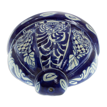 Guanajuato Blues Cobalt Blue and White Ceramic Wall Planter