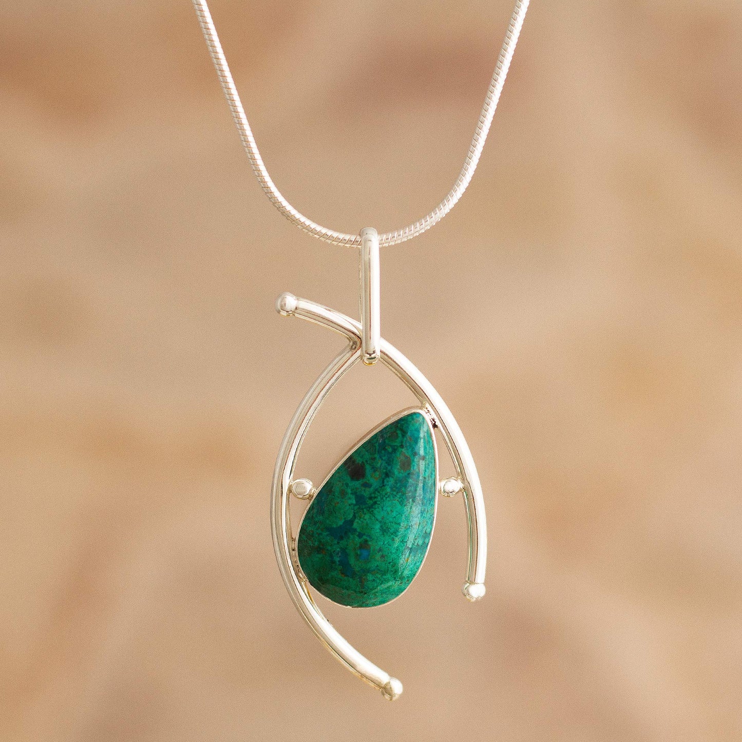 Outlook Handmade Chrysocolla Pendant Necklace