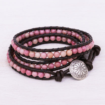 Choco Pink Hand-Woven Beaded Wrap Bracelet