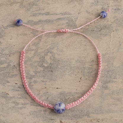 Tranquil Planet Adjustable Macrame and Sodalite Bracelet