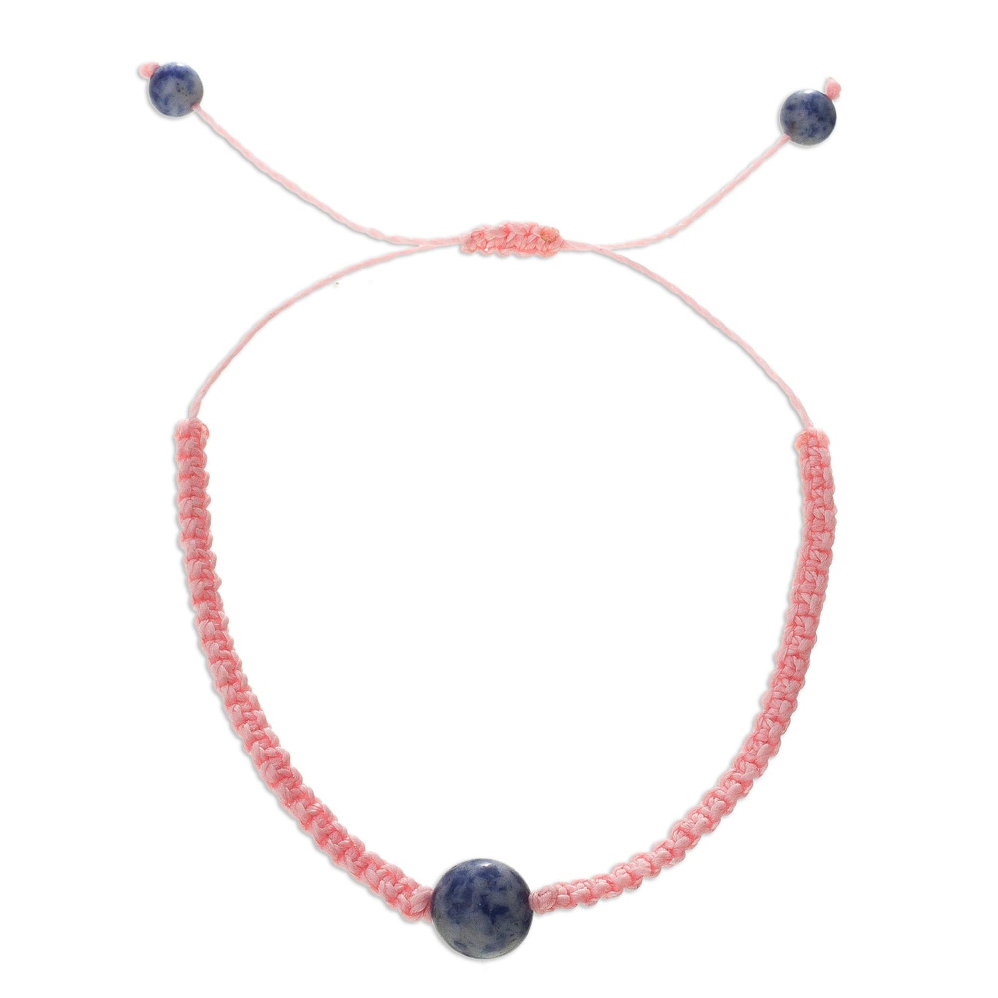 Tranquil Planet Adjustable Macrame and Sodalite Bracelet