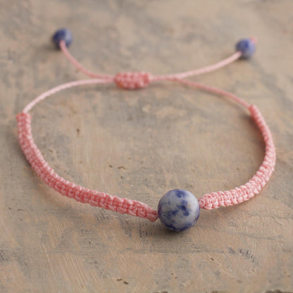 Tranquil Planet Adjustable Macrame and Sodalite Bracelet