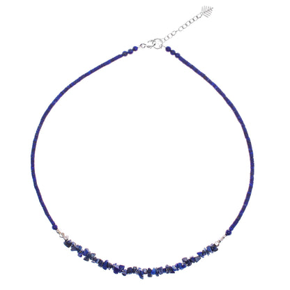 Nature's Finest Hour Lapis Lazuli and Karen Silver Beaded Necklace