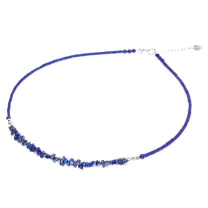 Nature's Finest Hour Lapis Lazuli and Karen Silver Beaded Necklace