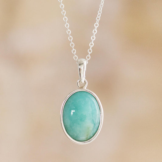 Naturally Beautiful Natural Andean Opal Pendant Necklace