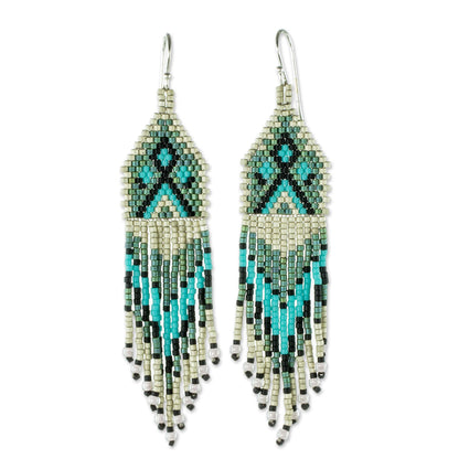 Santiago Kites Long Beaded Waterfall Earrings