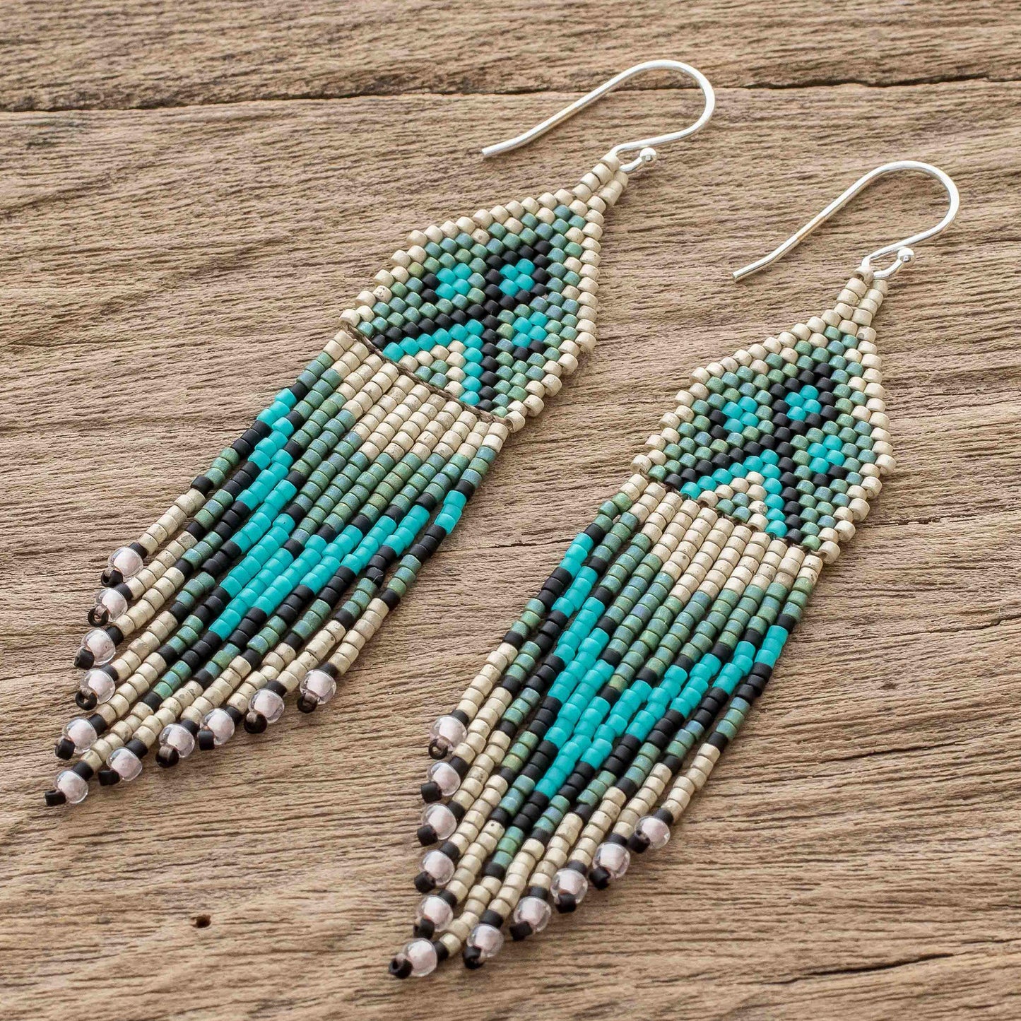 Santiago Kites Long Beaded Waterfall Earrings