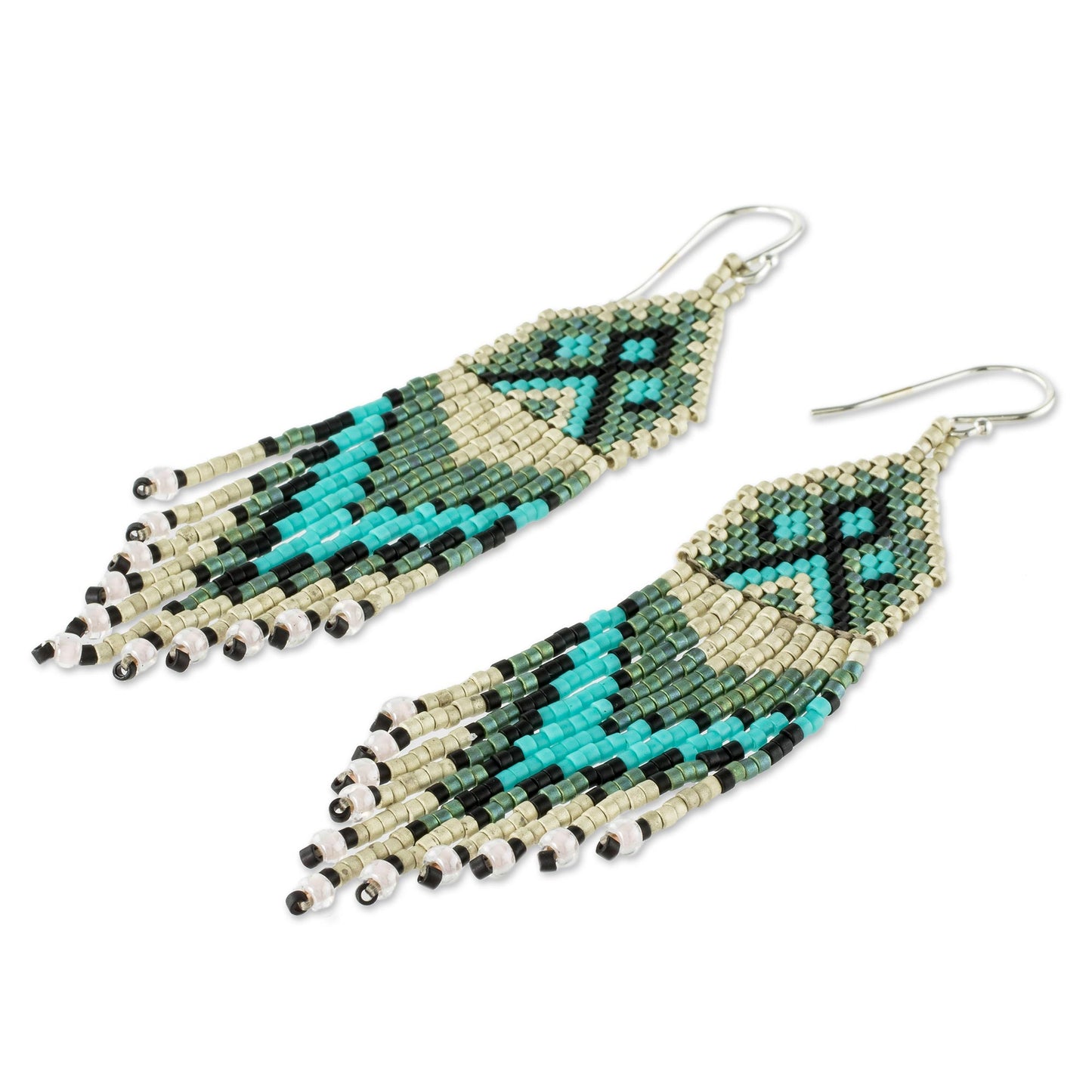 Santiago Kites Long Beaded Waterfall Earrings