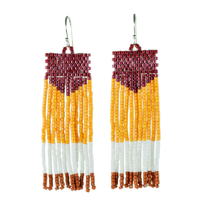 Pennant Multicolored Beaded Waterfall Earrings