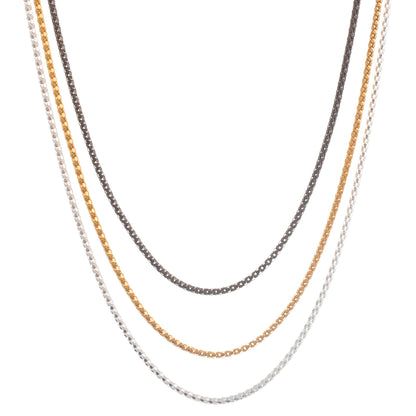 Glamorous Medley Mixed Finish Sterling and Gold Plated Necklaces (Set of 3)