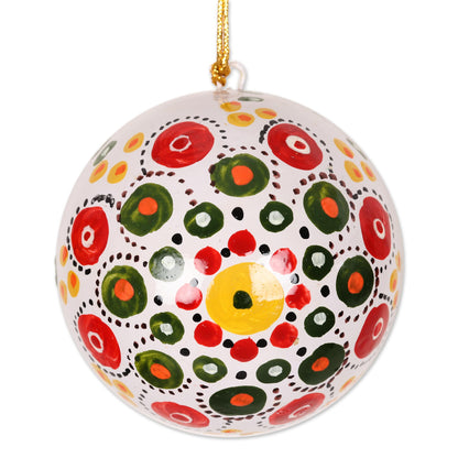 Colors of Christmas Multicolored Papier Mache Ornaments (Set of 6)