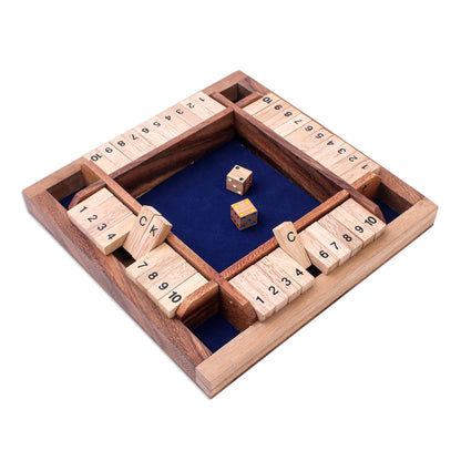 Shut The Box Handcrafted Rain Tree Wood Shut the Box Game from Thailand