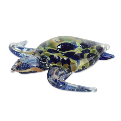 Loggerhead Turtle Handmade Art Glass Loggerhead Turtle Figurine