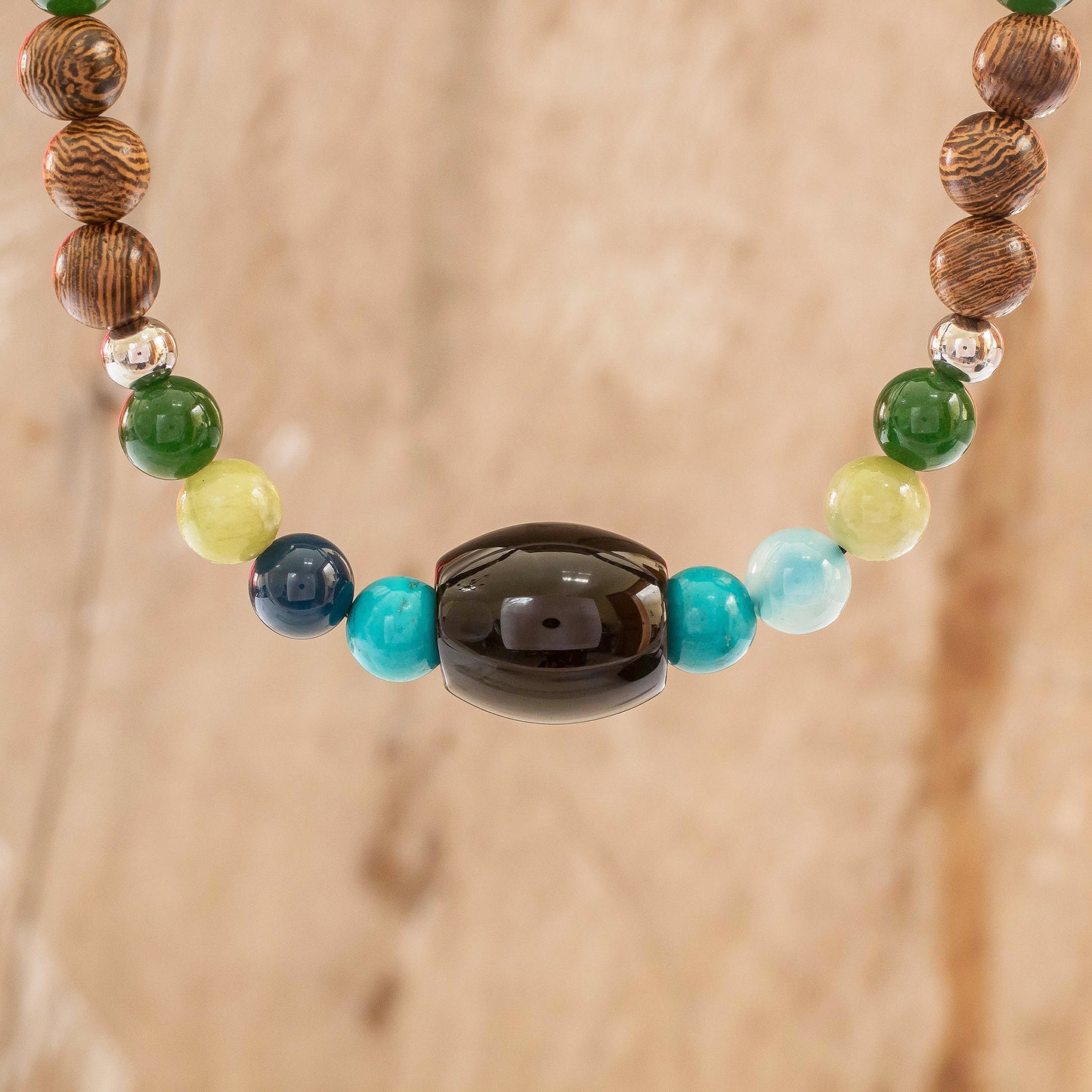 Corcovado Color Mixed Beaded Necklace from Costa Rica