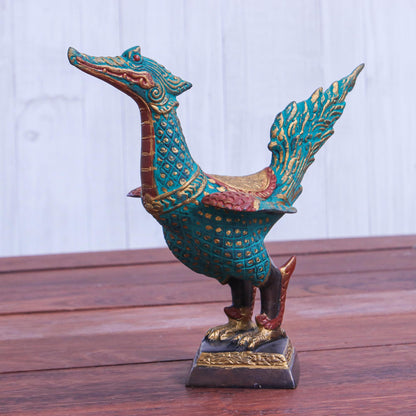 Thai Swan Hand Made Brass Swan Sculpture from Thailand