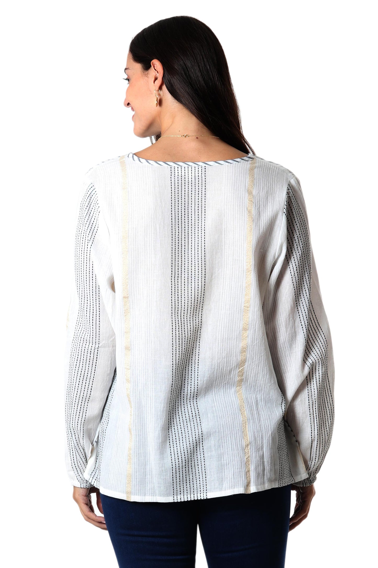 Sailing Stripes Hand Woven Striped Cotton Tunic