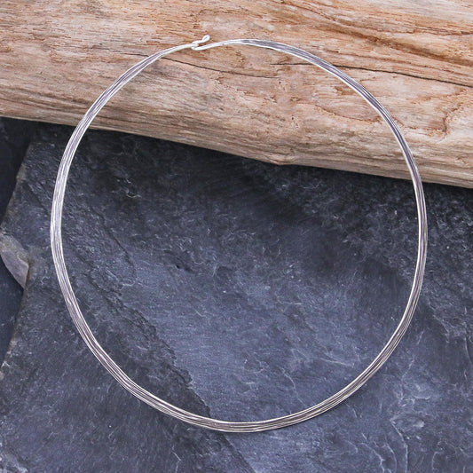 Clear Mind Hand Crafted Sterling Silver Choker from Thailand