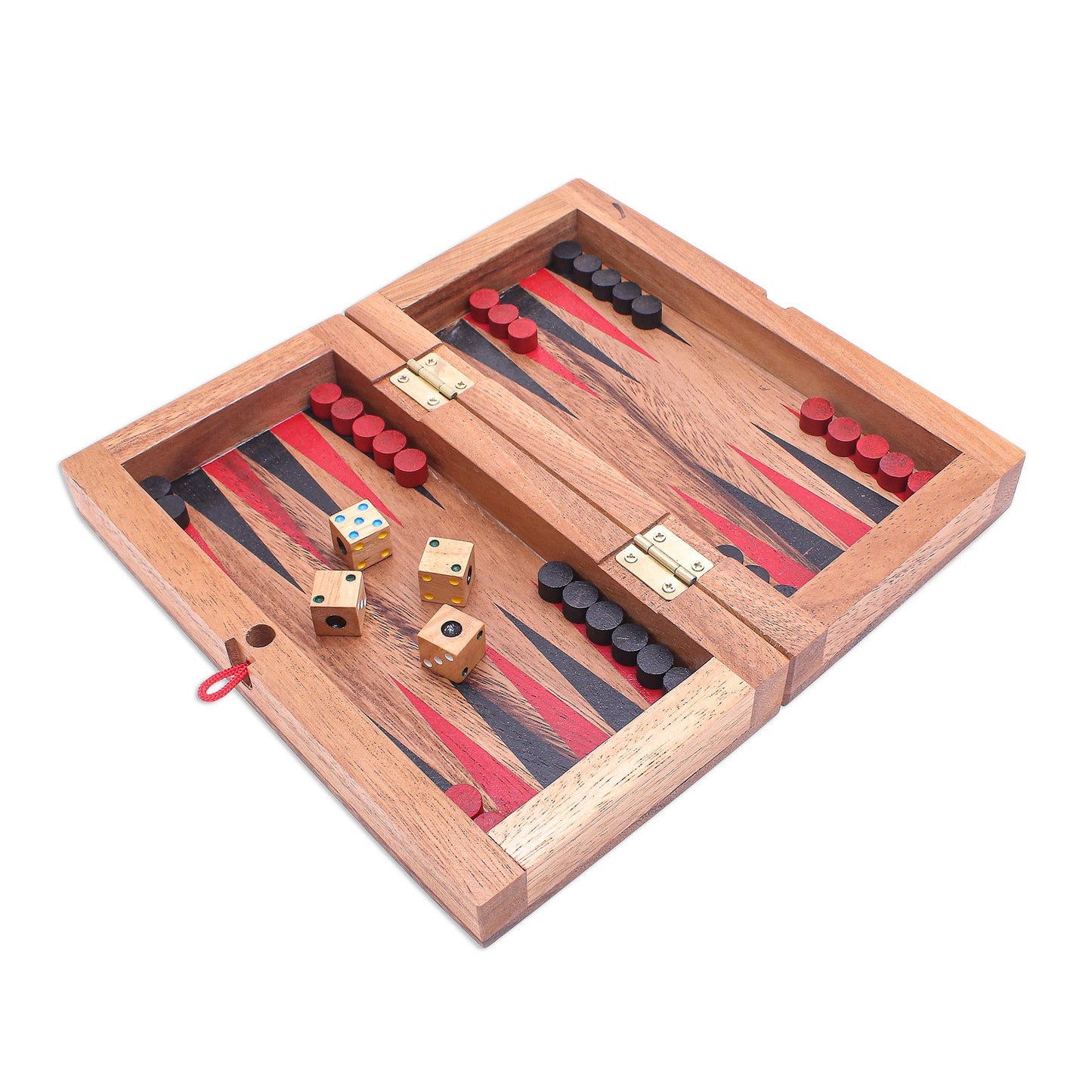 Two for One Handmade Raintree Wood Chess and Backgammon Game