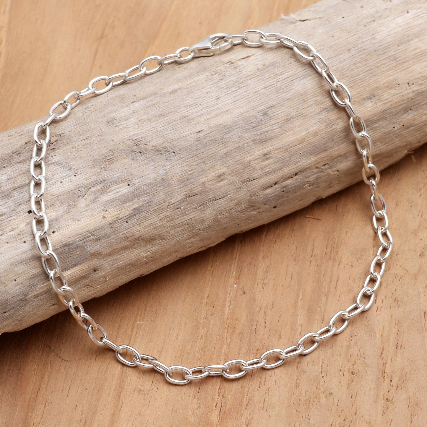 For Your Birthday Hand Made Sterling Silver Chain Bracelet from Bali