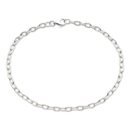 For Your Birthday Hand Made Sterling Silver Chain Bracelet from Bali