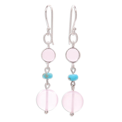 Proudly Pink Quartz and Sterling Silver Dangle Earrings