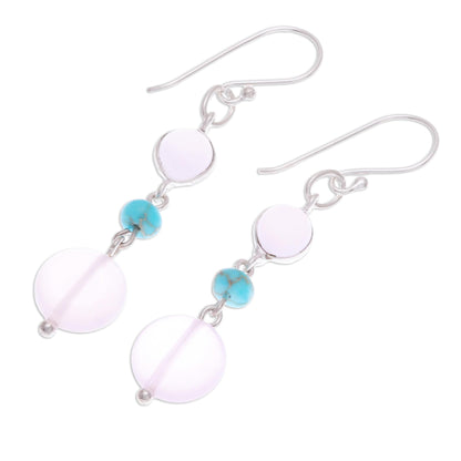 Proudly Pink Quartz and Sterling Silver Dangle Earrings