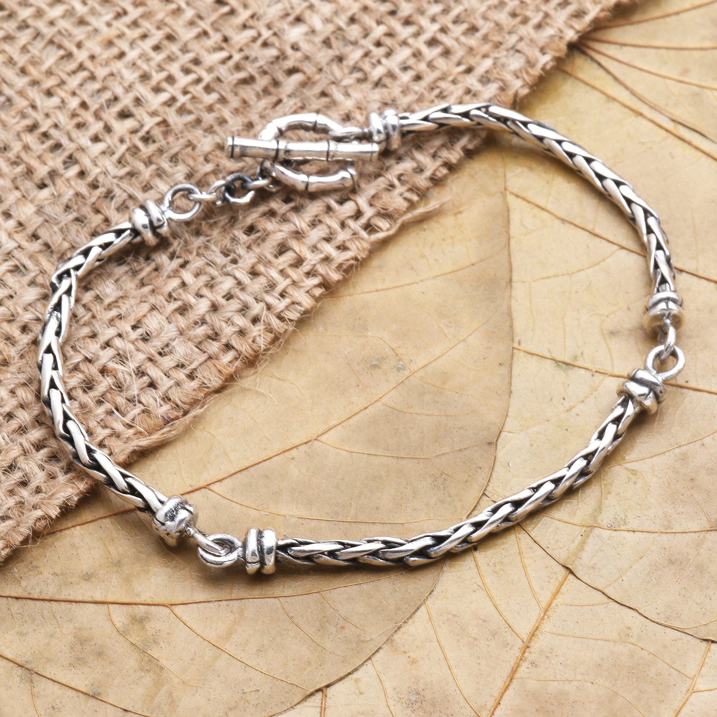 Tribal Hollywood Handcrafted Sterling Silver Link Bracelet