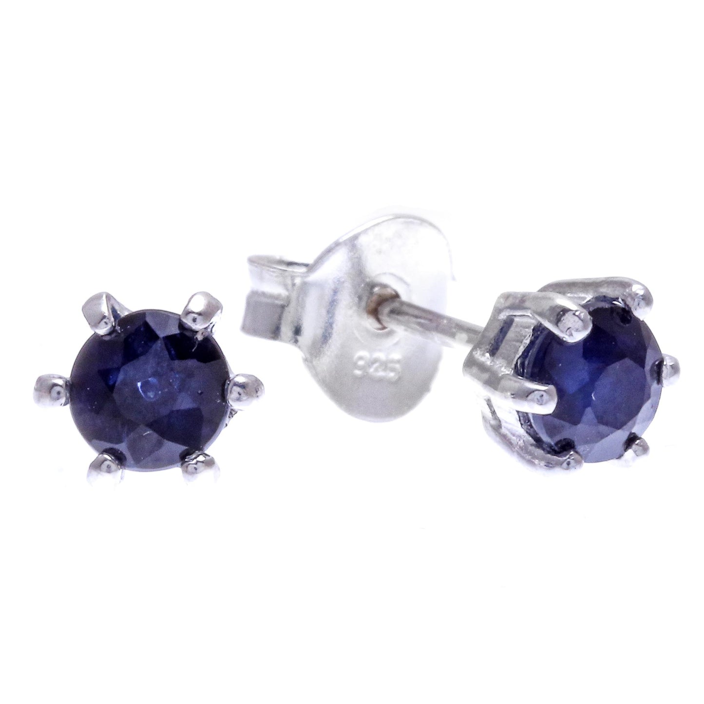 Catch a Star in Blue Hand Made Sapphire and Sterling Silver Stud Earrings