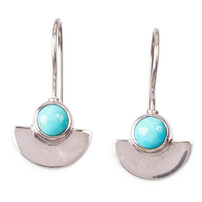 Sweet Equilibrium Taxco Sterling Silver and Natural Turquoise Drop Earrings