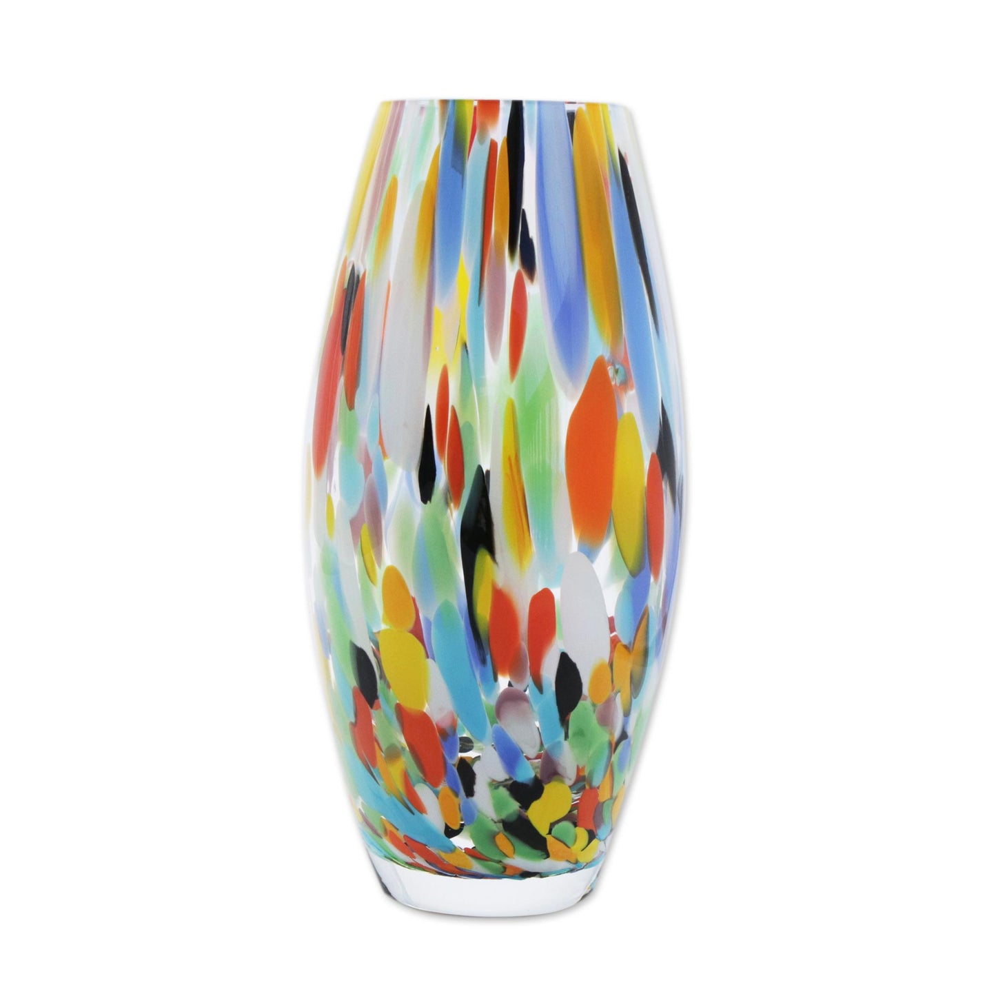 Carnival Confetti Unique Murano Inspired Glass Vase (9 inch)