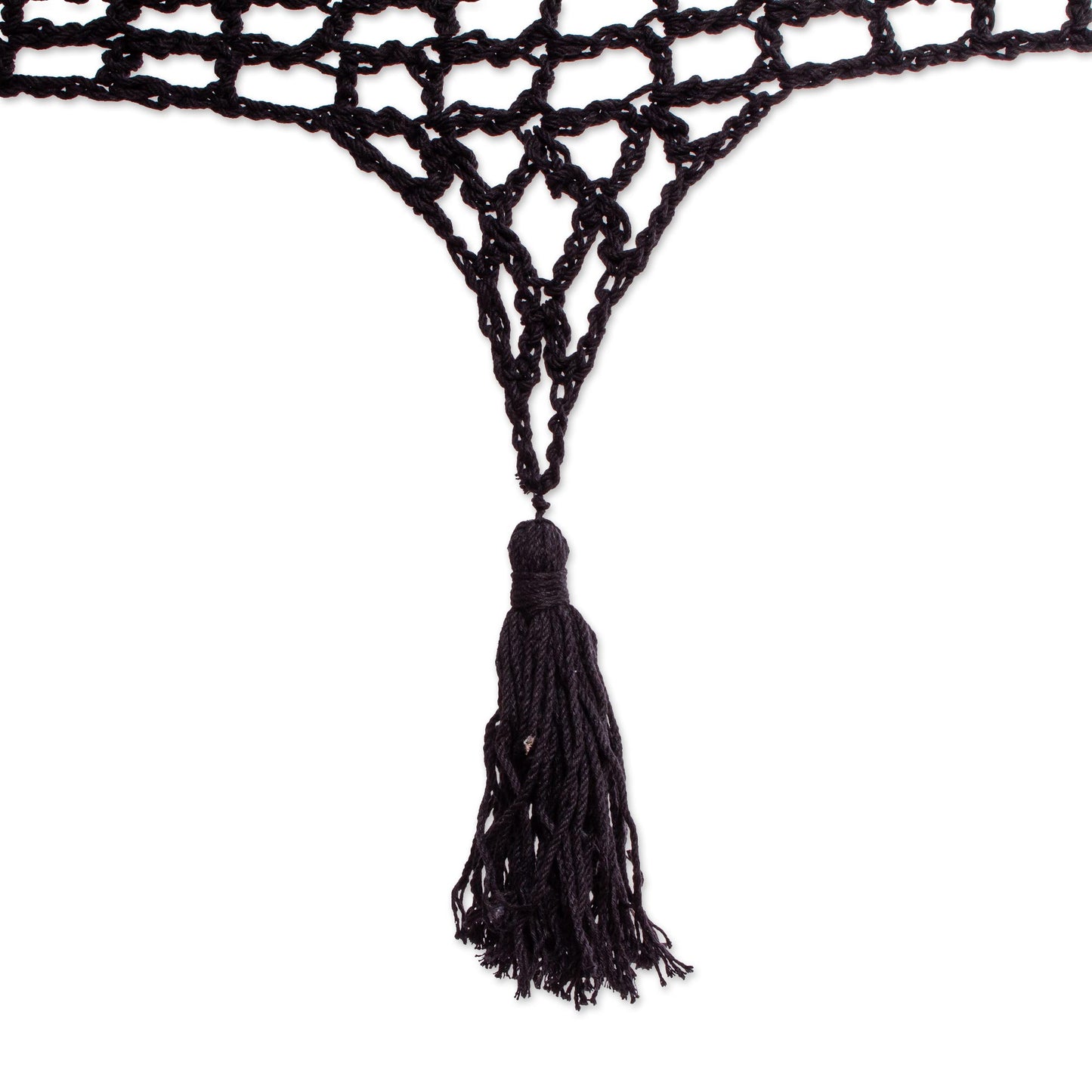 'Mirage in Black Black Cotton Rope Hammock (Triple)