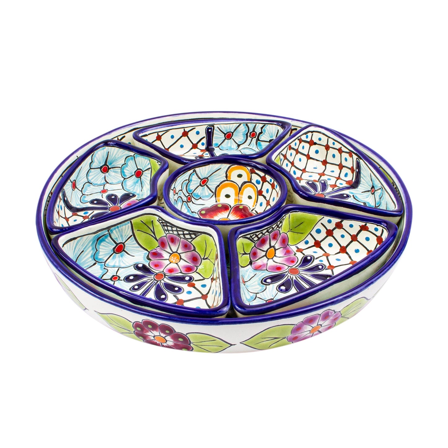 Colors of Mexico Multi-Piece Ceramic Appetizer Platter