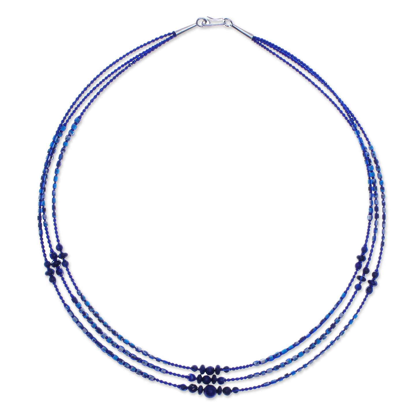 Sea Plane Macrame Lapis Lazuli and Howlite Beaded Necklace