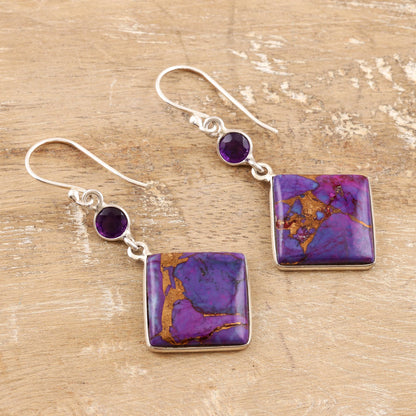 Purple Throne Sterling Silver and Amethyst Dangle Earrings