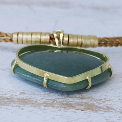 Whole Heart Golden Grass Necklace with Green Quartz