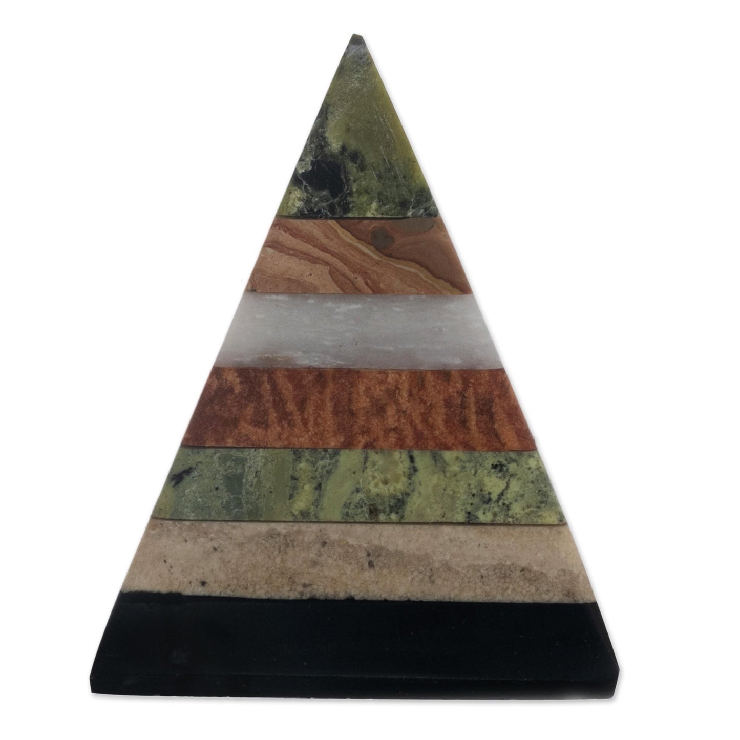 Spirit Pyramid Layered Gemstone Pyramid Sculpture from Peru