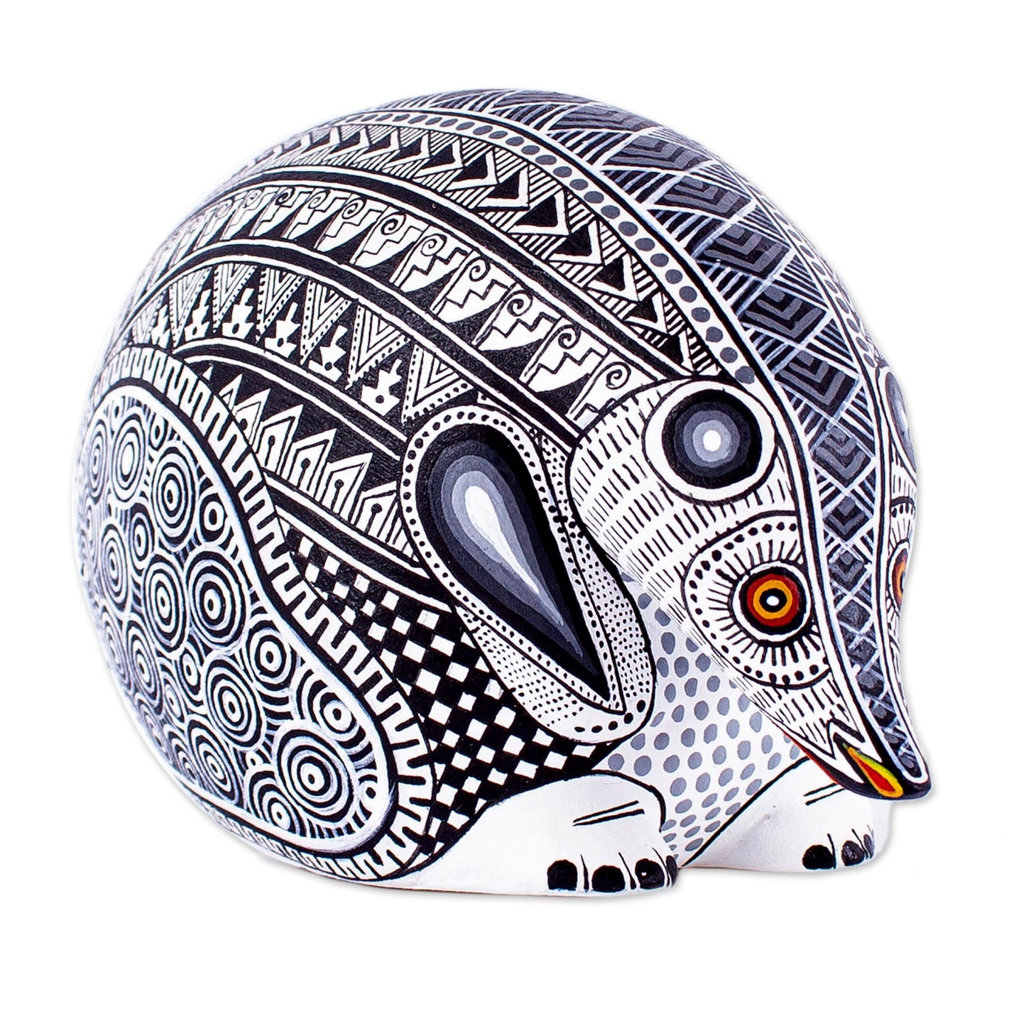 Dreamy Hedgehog Copal Wood Hedgehog Alebrije Figurine from Mexico