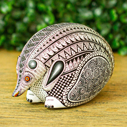 Dreamy Hedgehog Copal Wood Hedgehog Alebrije Figurine from Mexico