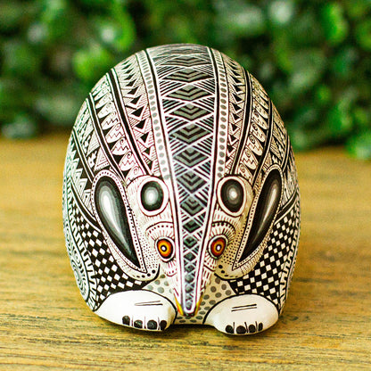 Dreamy Hedgehog Copal Wood Hedgehog Alebrije Figurine from Mexico