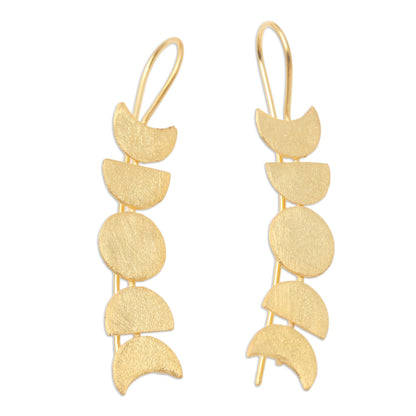 Oat Growth Handcrafted Gold-Plated Dangle Earrings