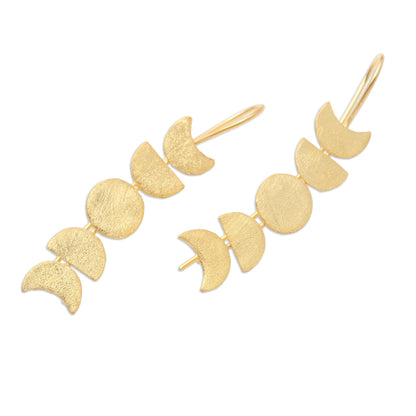 Oat Growth Handcrafted Gold-Plated Dangle Earrings