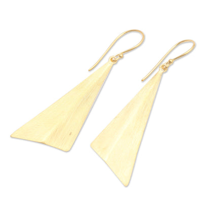 Golden Mountain Hand Crafted Gold-Plated Dangle Earrings