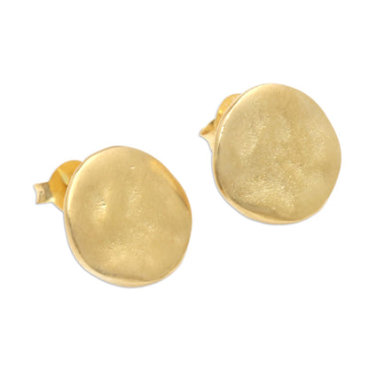 Kerupuk Handcrafted Gold-Plated Stud Earrings