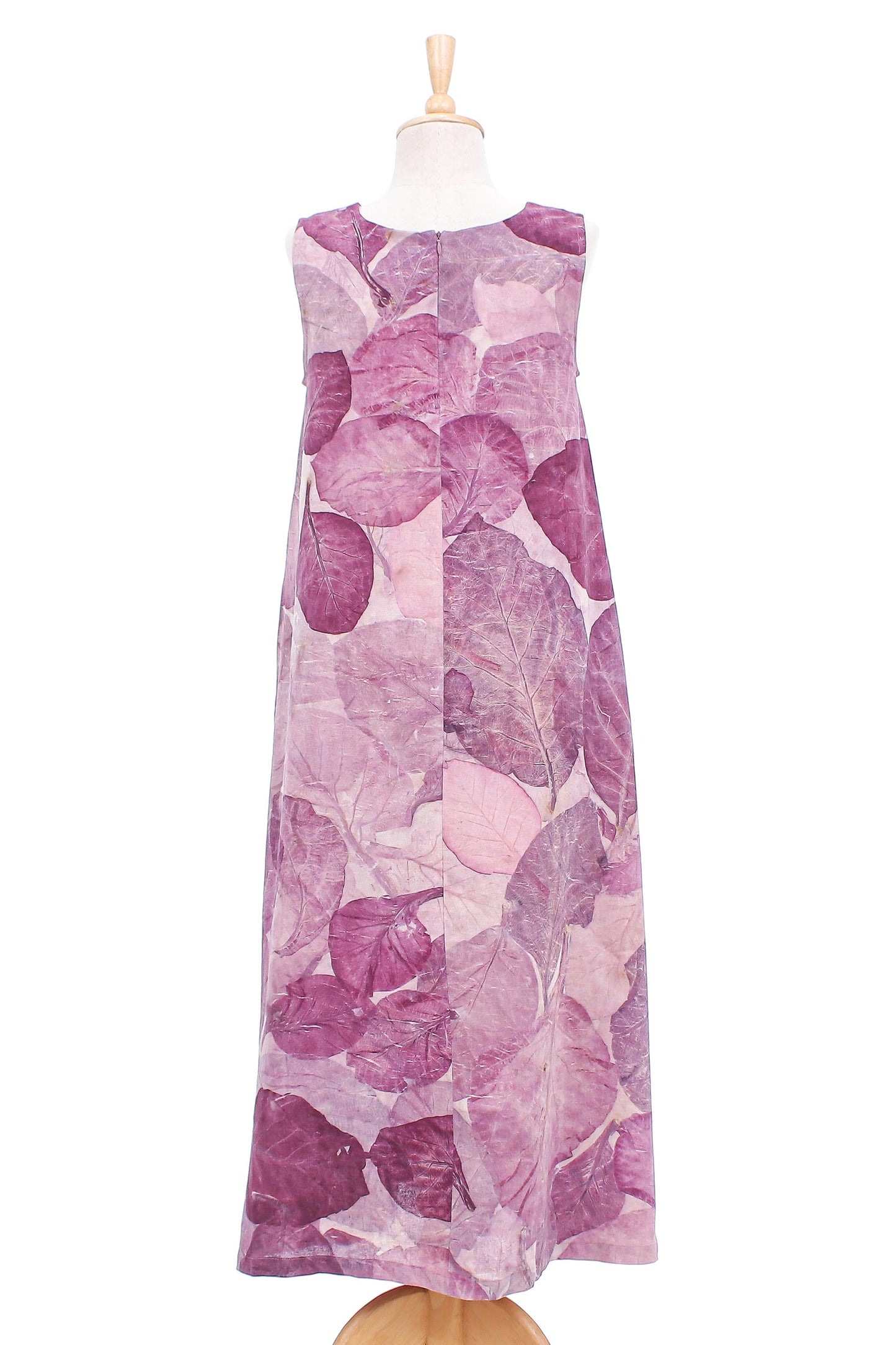 Purple Teak Thai Ouke Print Cotton Sleeveless Dress