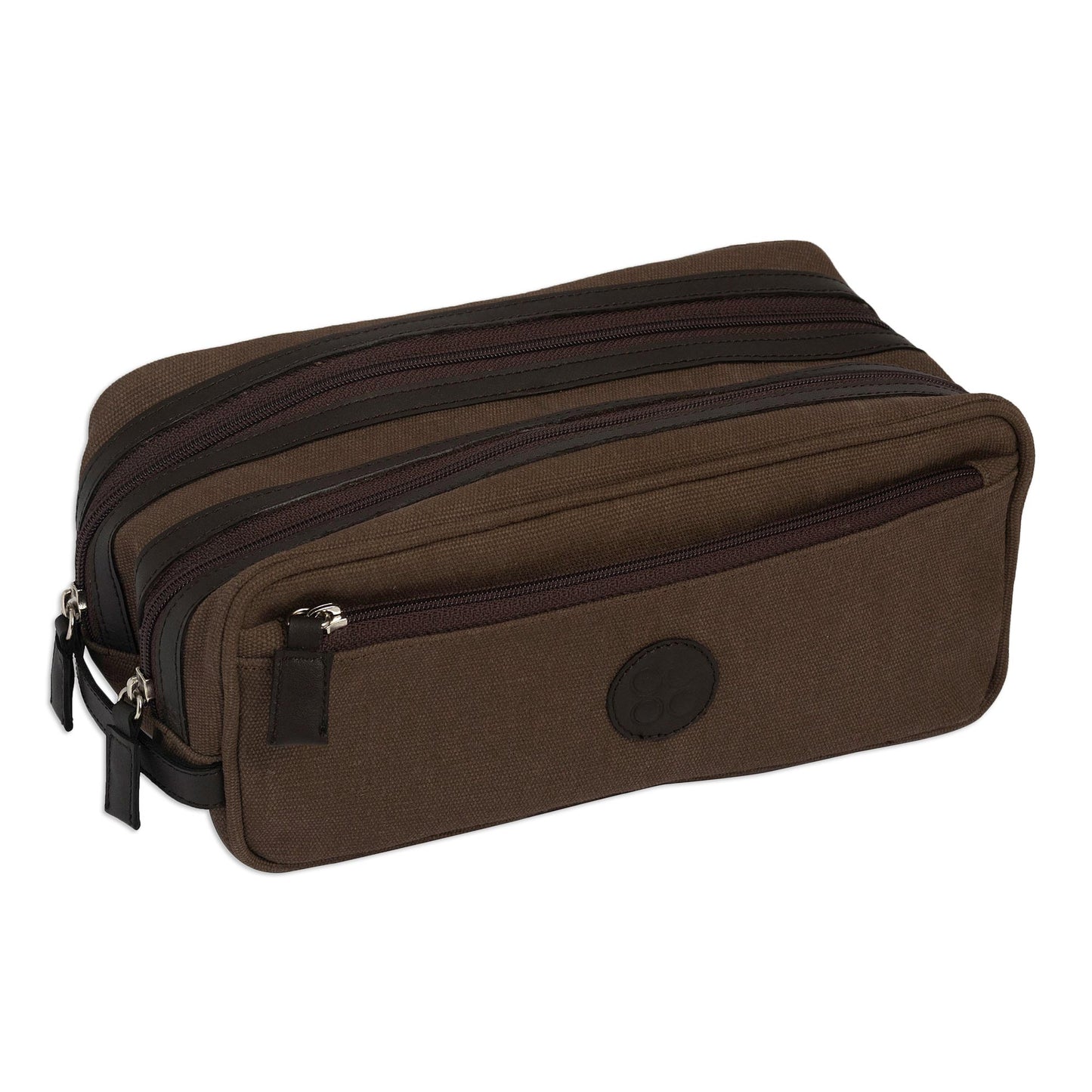 Essentials Men's Canvas Toiletry Bag in Chestnut Brown from Peru