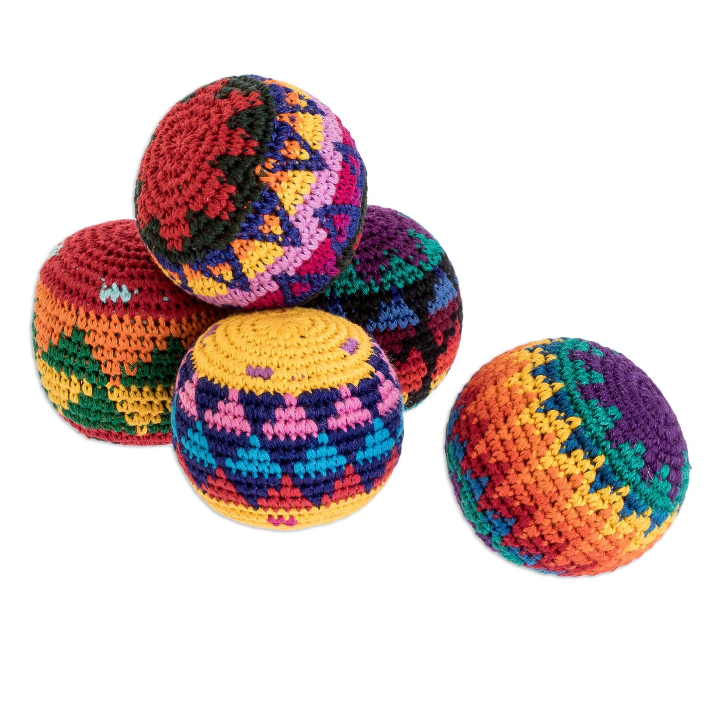 Freestyle Crocheted Cotton Hacky Sacks (Set of 5)