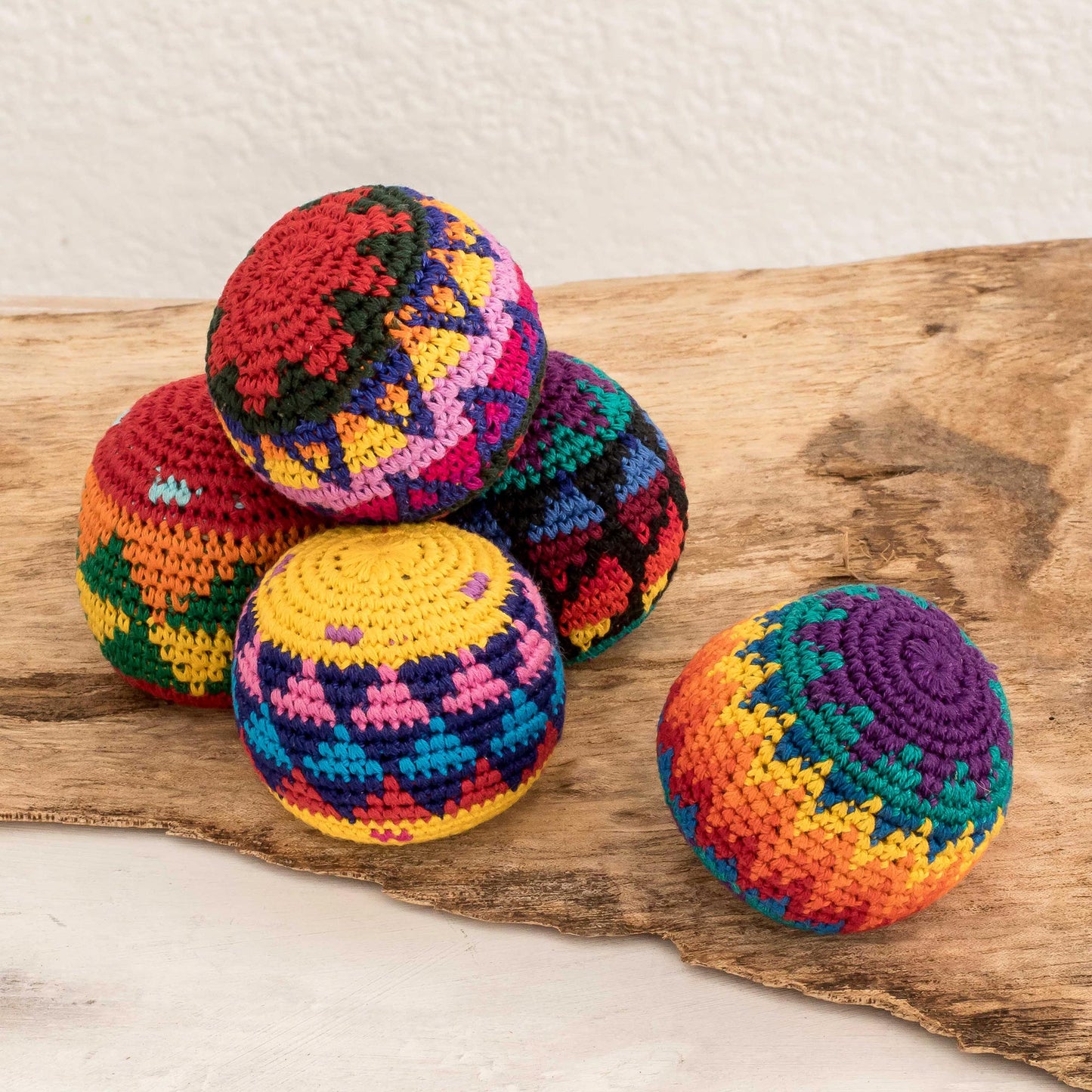 Freestyle Crocheted Cotton Hacky Sacks (Set of 5)