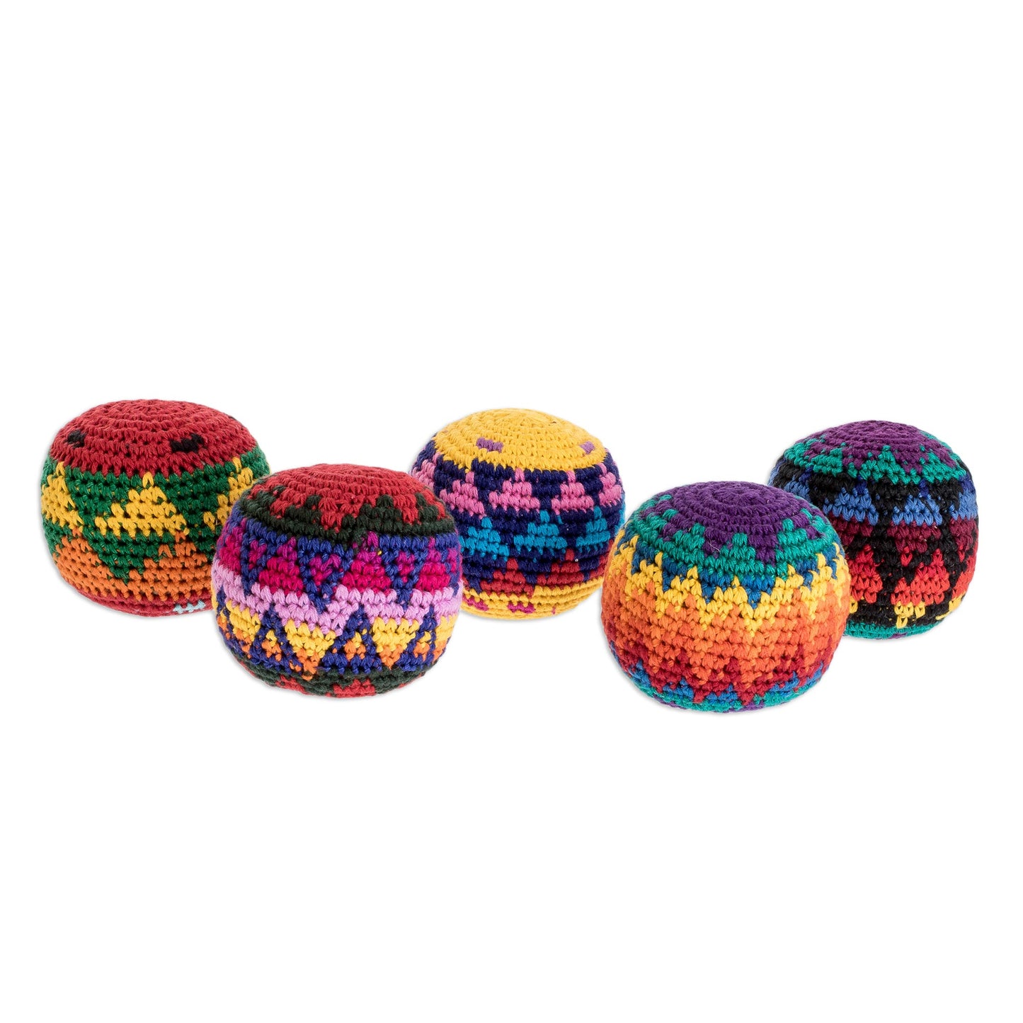 Freestyle Crocheted Cotton Hacky Sacks (Set of 5)