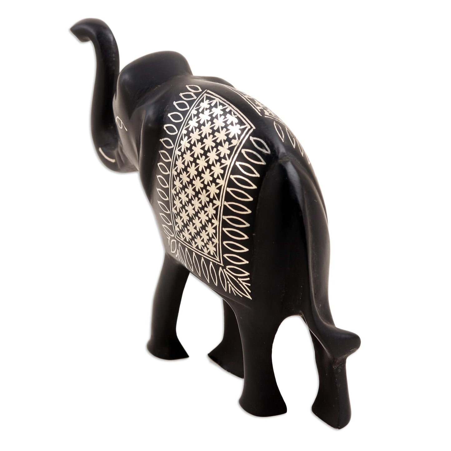 Elephant of Bidar Silver Inlay Bidri Elephant Figurine from India