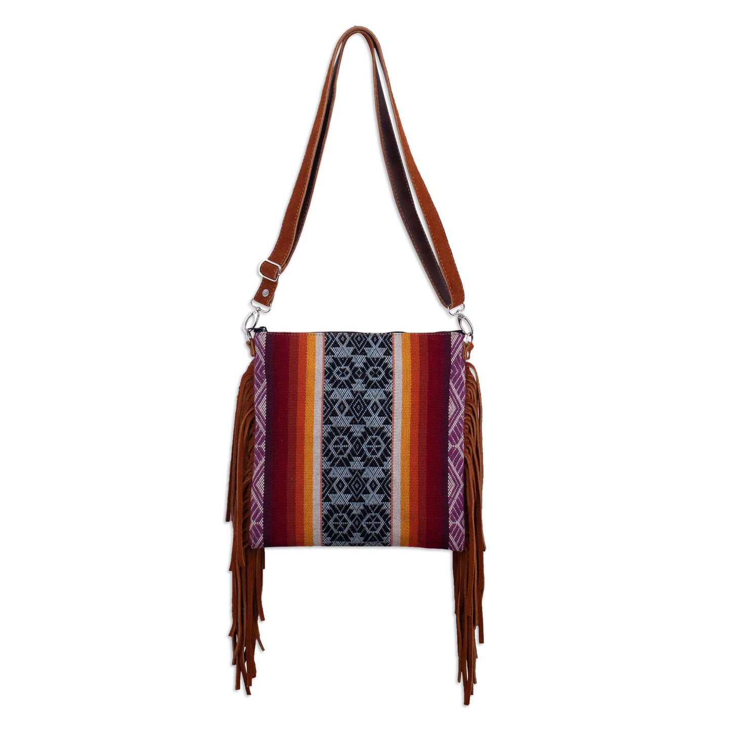 Inca Inspiration Wool Shoulder Bag with Suede Trim